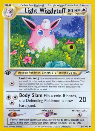 Light Wigglytuff 054/105  - 1st Edition Neo Destiny - Uncommon