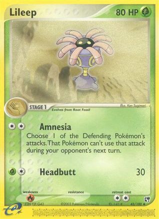 Lileep 043/100  - Reverse Holofoil Sandstorm - Uncommon