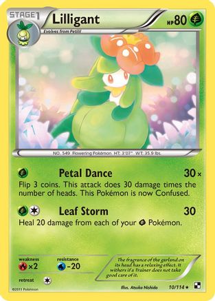 Lilligant 010/114  - Reverse Holofoil Black and White - Rare