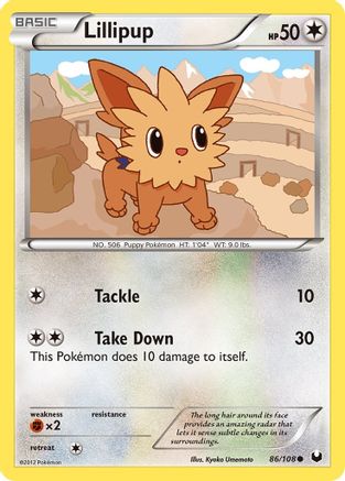 Lillipup 086  - Reverse Holofoil Dark Explorers - Common