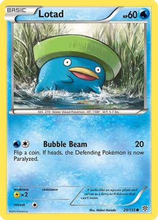 Lotad 029/135  - Reverse Holofoil Plasma Storm - Common