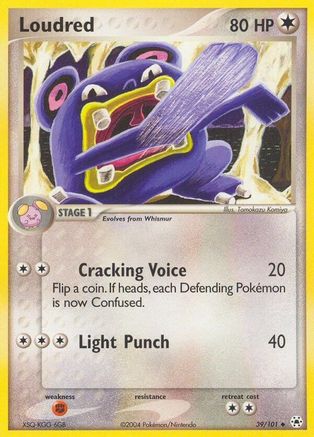 Loudred 039/101  - Reverse Holofoil Hidden Legends - Uncommon