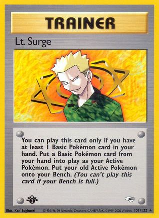 Lt. Surge (101) 101/132  - 1st Edition Gym Heroes - Rare