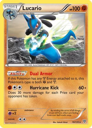 Lucario (78) 078/135  - Holofoil Plasma Storm - Holo Rare