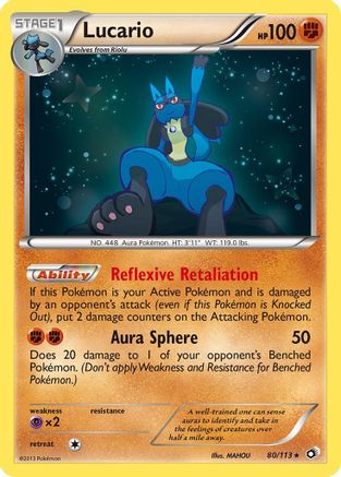 Lucario 080/113  - Reverse Holofoil Legendary Treasures - Holo Rare