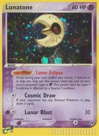 Lunatone 008  - Reverse Holofoil Sandstorm - Holo Rare