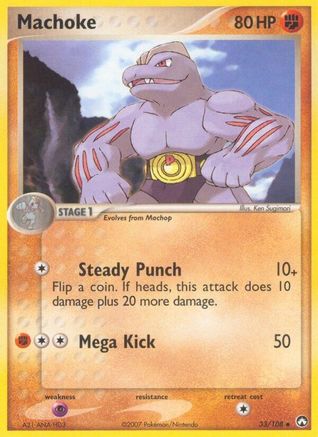 Machoke 033  - Reverse Holofoil Power Keepers - Uncommon