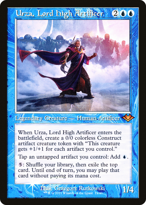 Urza, Lord High Artificer (Retro Frame) (MH1-011) - Modern Horizons 1 Timeshifts Etched Foil