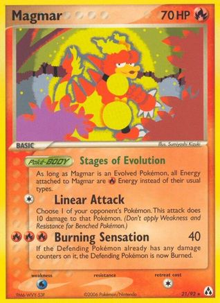 Magmar 021  - Reverse Holofoil Legend Maker - Rare