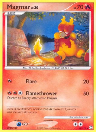 Magmar 054  - Reverse Holofoil Mysterious Treasures - Uncommon