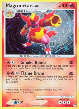 Magmortar 012  - Reverse Holofoil Mysterious Treasures - Holo Rare