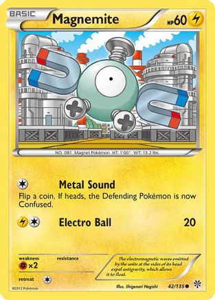 Magnemite (42) 042  - Reverse Holofoil Plasma Storm - Common