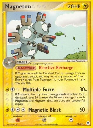 Magneton 022  - Reverse Holofoil Legend Maker - Rare