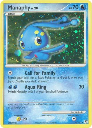 Manaphy 009/130  - Holofoil Diamond and Pearl - Holo Rare