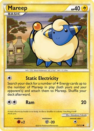 Mareep 073/123  - Reverse Holofoil HeartGold SoulSilver - Common