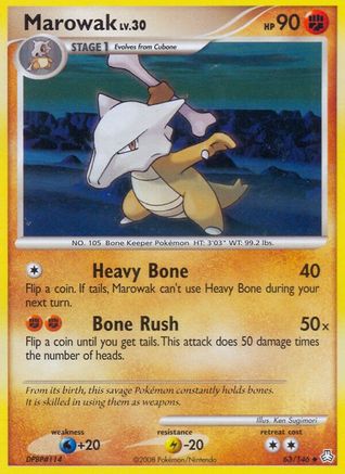 Marowak 063  - Reverse Holofoil Legends Awakened - Uncommon