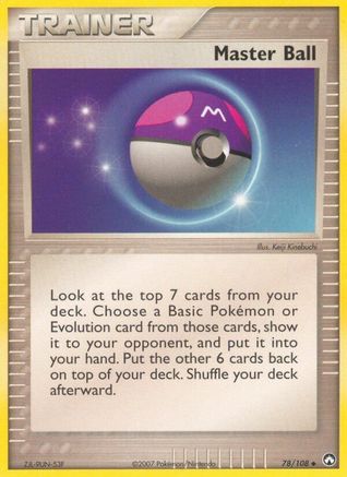 Master Ball 078/108  - Reverse Holofoil Power Keepers - Uncommon