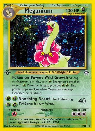Meganium (11) 011/111  - 1st Edition Holofoil Neo Genesis - Holo Rare