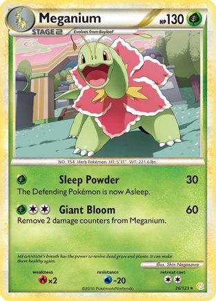 Meganium 026  - Reverse Holofoil HeartGold SoulSilver - Rare