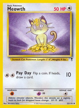 Meowth 053  - Reverse Holofoil Legendary Collection - Uncommon