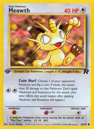 Meowth 062/82  - 1st Edition Team Rocket - Common