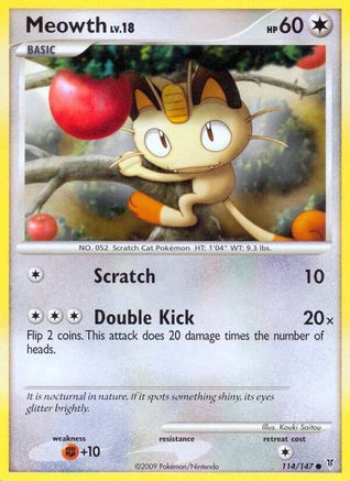 Meowth 114  - Reverse Holofoil Supreme Victors - Common