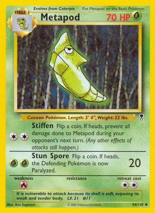 Metapod 054  - Reverse Holofoil Legendary Collection - Uncommon