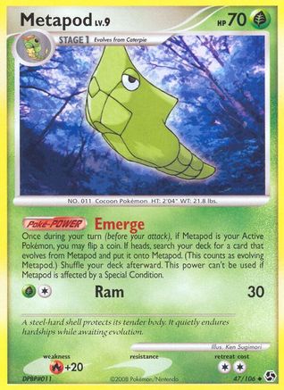 Metapod 047  - Reverse Holofoil Great Encounters - Uncommon