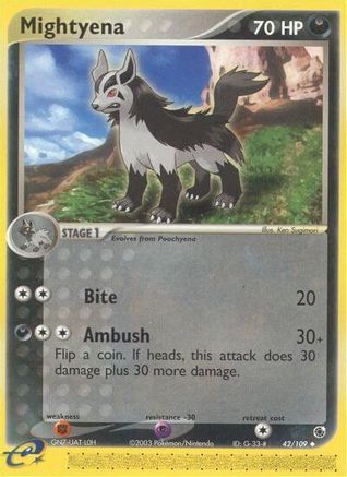 Mightyena 042/109  - Reverse Holofoil Ruby and Sapphire - Uncommon
