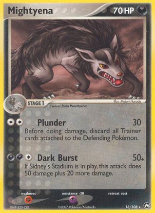 Mightyena 018  - Reverse Holofoil Power Keepers - Rare