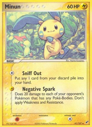 Minun 041  - Reverse Holofoil Deoxys - Uncommon