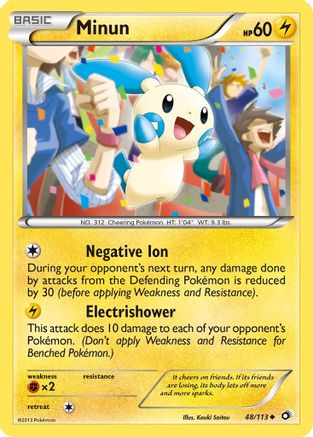 Minun 048/113  - Reverse Holofoil Legendary Treasures - Uncommon