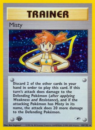 Misty (18) 018/132  - 1st Edition Holofoil Gym Heroes - Holo Rare