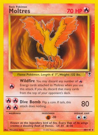 Moltres 030  - Reverse Holofoil Legendary Collection - Rare