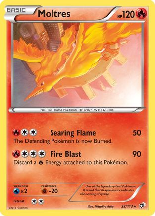 Moltres 022/113  - Holofoil Legendary Treasures - Holo Rare