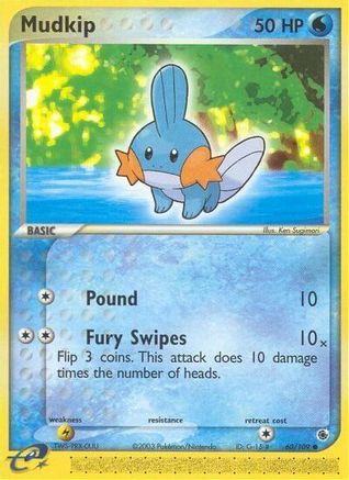 Mudkip 060/109  - Reverse Holofoil Ruby and Sapphire - Common