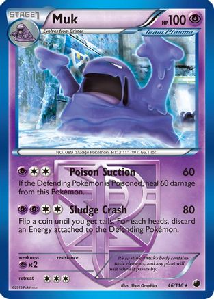 Muk (Team Plasma) 046/116  Plasma Freeze - Rare