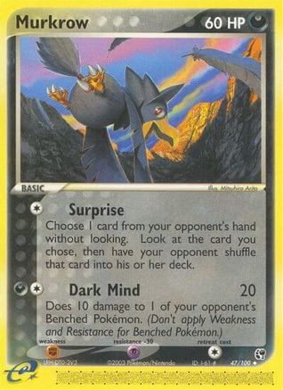 Murkrow 047/100  - Reverse Holofoil Sandstorm - Uncommon