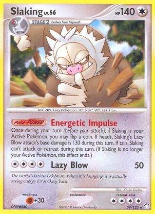 Slaking 034  - Reverse Holofoil Mysterious Treasures - Rare