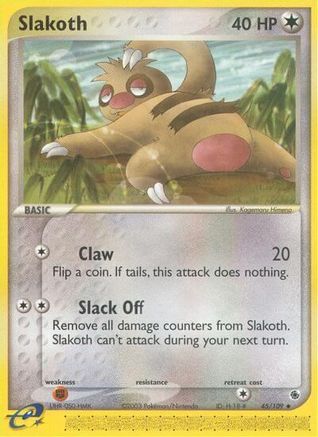 Slakoth 045/109  - Reverse Holofoil Ruby and Sapphire - Uncommon