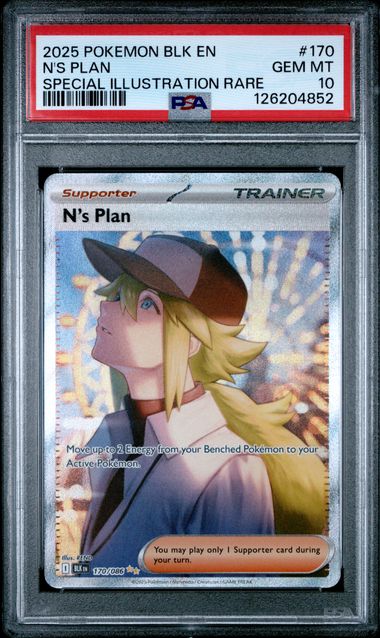 2025 POKEMON BLK EN-BLACK BOLT #170 N'S PLAN SPECIAL ILLUSTRATION RARE PSA 10