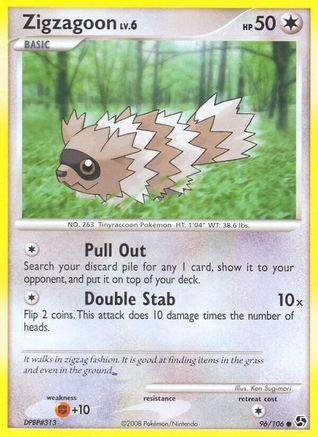 Zigzagoon 096/106  - Reverse Holofoil Great Encounters - Common