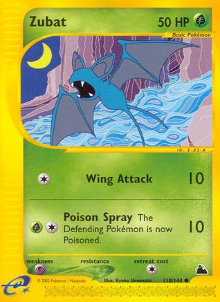 Zubat (118) 118  - Reverse Holofoil Skyridge - Common