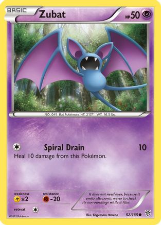 Zubat (52) 052  - Reverse Holofoil Plasma Storm - Common