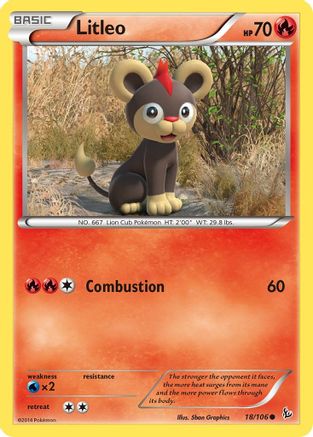 Litleo (18) 018  - Reverse Holofoil XY  Flashfire - Common