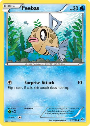 Feebas 022  - Reverse Holofoil XY  Flashfire - Common