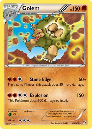 Golem 047  - Reverse Holofoil XY  Flashfire - Rare