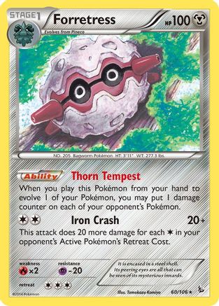 Forretress 060/106  - Reverse Holofoil XY  Flashfire - Rare