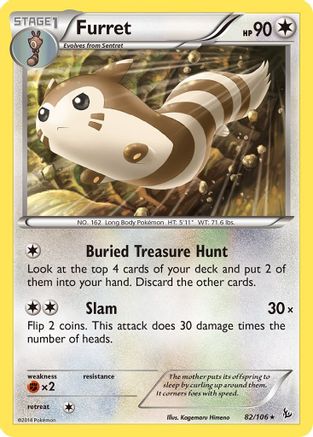 Furret 082/106  - Reverse Holofoil XY  Flashfire - Rare