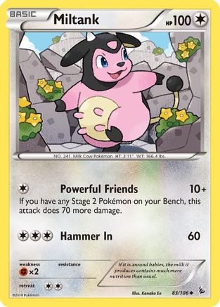 Miltank 083/106  - Reverse Holofoil XY  Flashfire - Uncommon